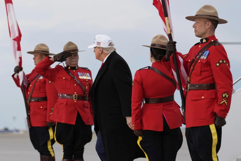 President Donald Trump arrives on Air Force One at Calgary International Airport, Sunday, June 15, 2025, in Calgary, Canada, ahead of the G7 Summit