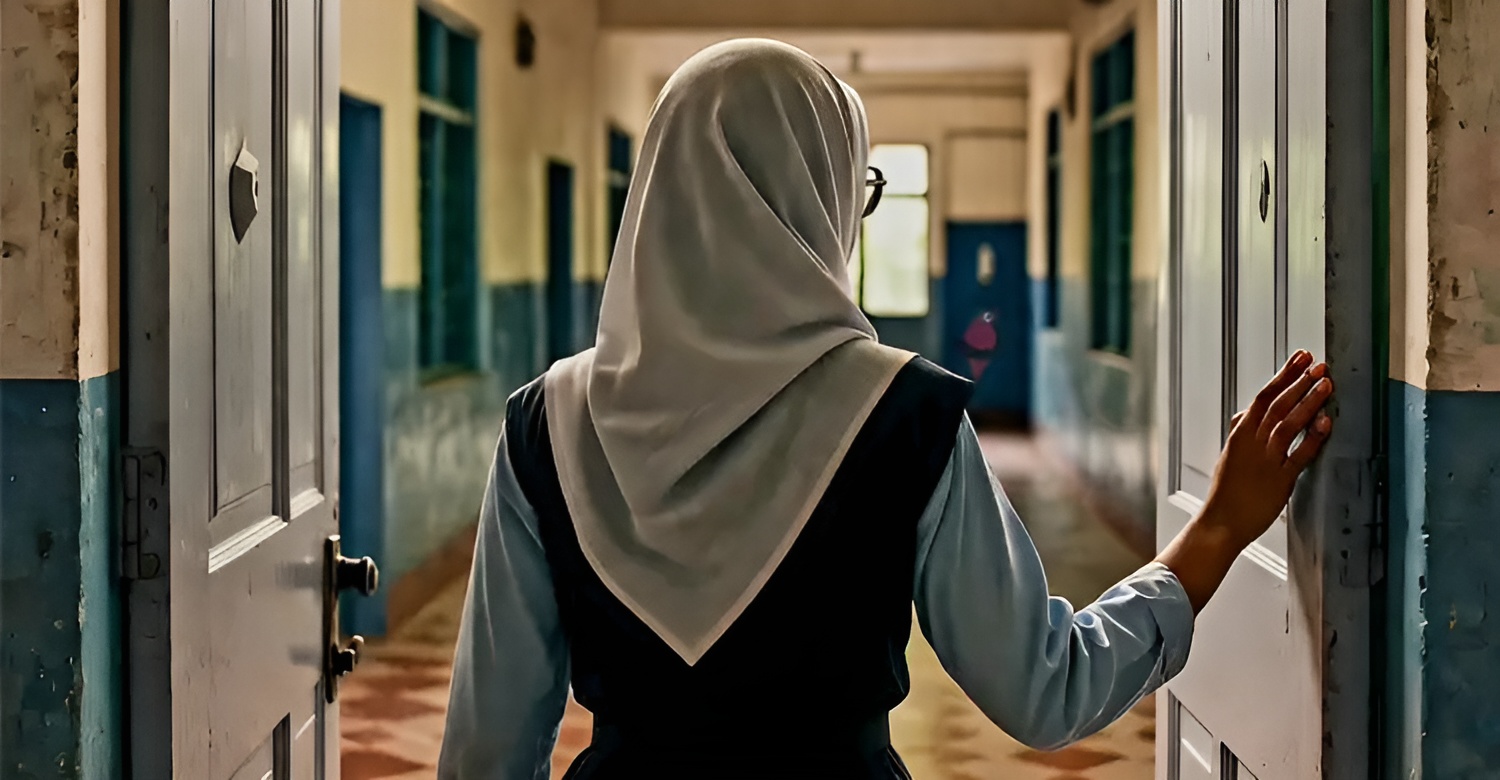 ভারতের হিজাব খুলতে বাধ্য হলো এক ছাত্রী