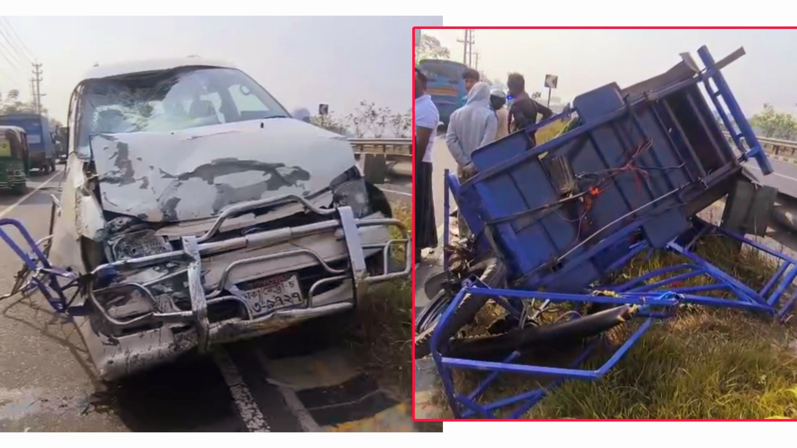 মাওয়া এক্সপ্রেসওয়ে মাইক্রোবাস-অটোরিকশা সংঘর্ষ