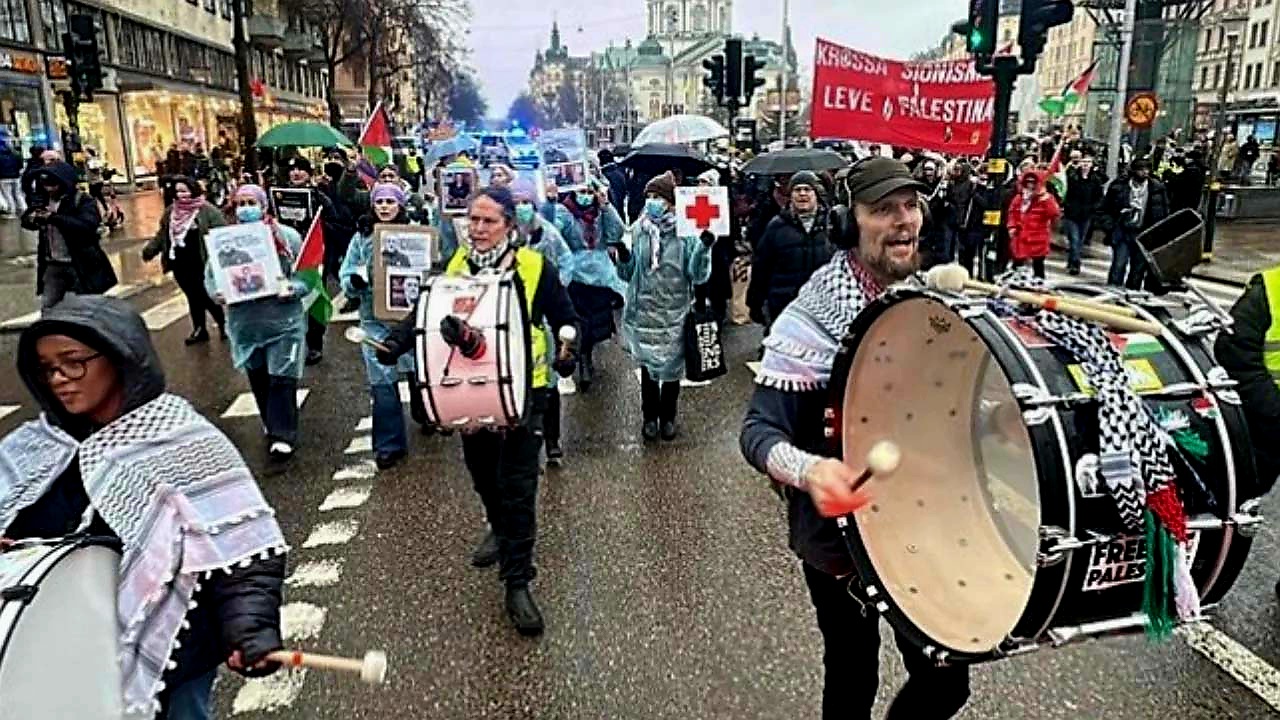 সুইডেনে ইসরাইলি বিরোধী বিক্ষোভ