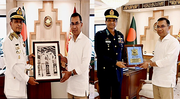 তারেক রহমানের সাথে বিমান ও নৌ বাহিনী প্রধানের সাক্ষাৎ